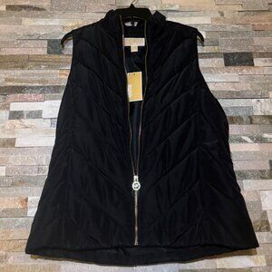 Michael Kors Black Puffer Vest Women's size M NWT